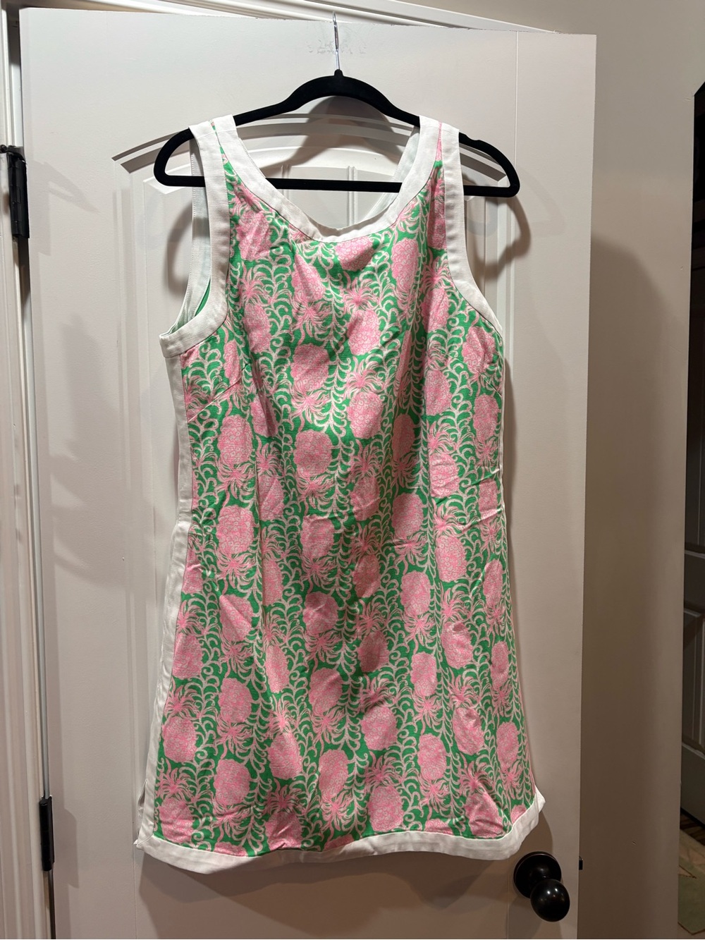 Lilly Pulitzer Eleanora shift romper with pink and Green Pineapple